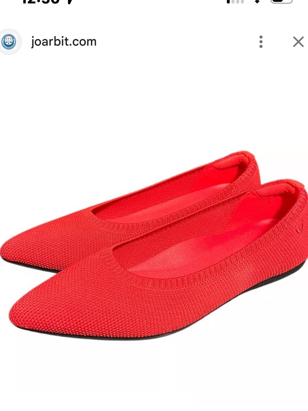 Vivaia Pointed-Toe Red Knit Ballet Flats